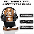 Miniatyrbilde 2 av 5: Hodetelefonstativ, Headsetholder Headsetstativ Hodetelefonholder Skrivebordsrydder, Multifunksjonelt Hodetelefonstativ i Tre Oppbevaringsstativ ZD B2