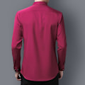Miniatyrbilde 4 av 4: Slank Passform Rose Red Knappeskjorte for Menn