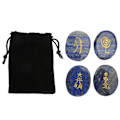 Miniatyrbilde 1 av 8: 4 stk. Reiki-symboler steiner glattere overflater graverte Reiki-steiner for hjemmedekorasjon meditasjonspynt gave Lazurite