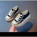 Miniatyrbild 1 av 5: Barnmode Platta Canvas Skolskor - Vita Vår Höst Pojkar Sneakers33 Svart