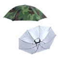 Miniatyrbillede 6 af 8: Sammenfoldelig paraplyhat, bærbar, vandtæt, udendørs fiskeparaplyhue til voksne, camouflage