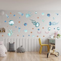 Miniatyrbillede 2 af 5: Et sæt vægstickers med havlivsmønster til soveværelse, legerum, stue og kontor