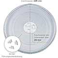 Pikkukuva 5 / 5: Yleismallinen mikroaaltouunin pyörivä lasilevy 3 kiinnikkeellä, 245 mm