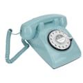 Miniatyrbillede 6 af 8: Roterende fastnettelefon Retro gammeldags vintage hjemmetelefon med mekanisk ringetone og højttalerfunktion