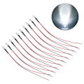 Miniatyrbilde 1 av 8: 10 stk lysdioder 5mm forhåndskablede elektroniske LED-lysdioder for dekorasjon 5-12V hvitt lys