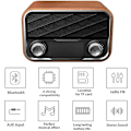 Miniatyrbillede 2 af 5: Bærbar Bluetooth Retro Radio med FM/Aux, Antenne Backup, Clear Sound og Android Tablet-kompatibilitet