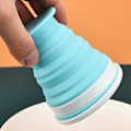 Miniatyrbillede 2 af 4: Bærbar Silikon Sammenklappelig Rejsekop Sæt - Udvidbar Foldbar Campingkop med Låg - 2 stk 350ml, Graderet
