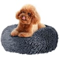 Miniatyrbild 1 av 5: Lugnande Hundbädd Fluffig Kattsäng Plysch Rund Djurbädd Donut Hundbädd för Katter och Små Mellanstora Hundar