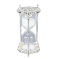 Miniatyrbillede 5 af 8: Antik Sand Timeglas Timer Metal Elegant 15 Minutter Dekorativ Timeglas til Bryllup Hjemmekontor Hvid