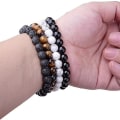 Pikkukuva 3 / 5: 4 kauniin parantavan kristallihelmirannekorun set - 8 mm luonnonjalokiviä - unisex