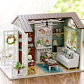 Miniatyrbild 4 av 8: DIY Dockhus Dockhus Miniatyr Handgjord Dockhus Kit Perfekt DIY Present