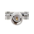 Miniatyrbillede 3 af 5: T Formet Uhf Han Pl259 Til 2 Uhf Hun So239 Triple Rf Konnektor 3-vejs Koaksial Adapter