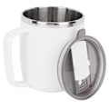 Miniatyrbild 5 av 8: 400 ml Kaffeemugg i Rostfritt Stål Anti-Skållande Vattenkopp med Lock för Hemmakontor Underbar Present (Vit)
