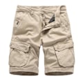 Pikkukuva 1 / 5: Rennot Khaki-shortsit useilla vetoketjullisilla taskuilla miehille