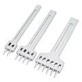 Miniatyrbilde 6 av 8: Lærpinner i 2, 4 og 6 tenner - Sinkpinner i sinklegering - Hvit, fin glans - Stor åpning - Speilblank overflate - Sydd - 6 mm