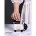 Miniatyrbillede 5 af 5: Akryl Bomuldsbold Holder Mini Vatpind Opbevaringsboks Sort Kosmetik Organizer