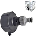 Miniatyrbillede 2 af 3: Hurtigkoblingsnippel til 1000L tank, S60X6 IBC-fittings Multitanks hane-fittings, Slangekobling til IBC tankadapter (Plastudløb, 3/4')