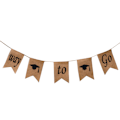 Miniatyrbillede 1 af 7: Doktorhat Burlap Banner Hængende Linned Svalehale Flag Til Gradueringsceremoni Fest Dekoration