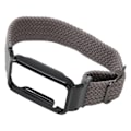Miniatyrbild 6 av 8: Flätad Loop Strap för Mi Band 7 Pro Justerbar Elastisk Nylon Loop Armband med Skyddsram Grå Band Svart Case