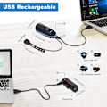Miniatyrbillede 4 af 5: USB genopladeligt cykellygtesæt med 3 tilstande og 120db klokke