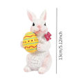 Miniatyrbild 2 av 5: Påskhare Ornament med Morot Ägg Djurfigur för Inomhus Kontor Gräsmatta S med ägg L