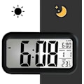 Miniatyrbild 2 av 4: LED Digital Väckarklocka Bakgrundsbelysning Snooze Tyst Kalender Skrivbord Elektronisk Bakgrundsbelysning Bordsklockor Skrivbordsklocka (svart)