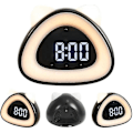 Miniatyrbild 3 av 4: Väckarklocka söt kattöronform digital display nattlampa väckarklocka temperaturövervakare sovrum vit