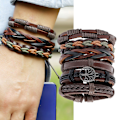 Miniatyrbild 5 av 8: 6-pack flätade rep-armband set DIY flätade legering armband armband kit för dejtingfest