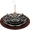 Miniatyrbillede 5 af 5: Dww-Messing Røgelsesholder - Lotus Stick Røgelsesbrænder og Kegle Røgelsesholder med Askeopsamler - 8,5 cm