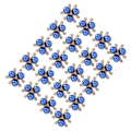 Miniatyrbild 4 av 8: 20 st pärlblommor strass DIY kläder manschett brosch mode smycken tillbehör blå