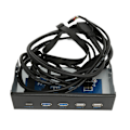 Miniatyrbillede 2 af 8: 5,25 tommer mediedashboard 2xUSB3.0 2xUSB2.0 1xType C 10 Gbps High Speed ​​Media Frontpanel til PC Desktop Chassis 2U3+2U2+TC