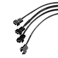 Miniatyrbillede 3 af 5: 4-pin Molex Han til 4x 3-pin/4-pin Pwm Han Sleeved Fan Forlænger Adapter Kabel