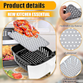 Miniatyrbilde 4 av 5: Gjenbrukbare silikonformer for airfryer - 2-pakning, doble kurv kjøkkenutstyr for Ninja Foodi DZ201, DZ401 (grå)