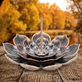 Miniatyrbillede 7 af 8: 2 stk. Lotus Røgelse Brænder Pindeholder Zinklegering Multihul Askefanger Husholdning Indendørs Håndværk