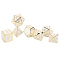Miniatyrbild 4 av 8: 7-delad polyhedral tärningssats i zinklegering för rollspel och brädspel - vit guld