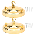Miniatyrbillede 1 af 8: 2 STK Jernlysekrone Hængende Plade Krog Loftslys Baldakin Dekoration DIY Fitting Accessory Guld