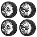 Miniatyrbilde 7 av 8: 4 stk. RC-hjul og dekksett aluminiumsfelg gummi dekk for HSP 94122 94123 TT01 WF06 1/10 RC bil Crawler Svart