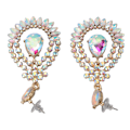 Miniatyrbilde 3 av 8: Vanndråpe Rhinestone Hengeøredobber Elegant Legering Glitrende Rhinestone Dangle Øredobber for Bryllup Hvit AB Midtre KC Gull