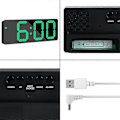 Miniatyrbild 5 av 5: Digital Väckarklocka, LED Digital Sängklocka Batteridriven med Snooze, Justerbar Ljusstyrka, US