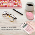 Miniatyrbillede 4 af 5: Basis Lommeregner, Søde Mini Lommeregnere i Lommeformat til Skole, Kontor, Hjem (Pink)