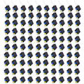 Miniatyrbillede 2 af 8: 100 stk LED lysholder 90 grader bøjning dobbelt hul industridele sort op gul ned blå
