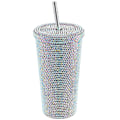 Miniatyrbilde 1 av 8: 500 ml vannflaske i rustfritt stål med rhinestones dekorasjon vakuum vannflaske for kvinner