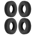 Miniatyrbillede 4 af 8: 4 stk 20 mm bredde knust sten mønster dæk til Tamiya traktor lastbil 1/14 RC bil sort