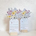 Miniatyrbillede 4 af 5: 2024 Bloomy Flowers Bordkalender, Kreativ Blomster Bordkalender, 2024 Blomstertema Kalender, Julegaver Nytårsgaver B 1 stk