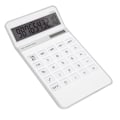 Miniatyrbillede 7 af 8: Kalkulator Solcelledrevet Batteridrevet Transparent Store Taster LCD Display Kontor Kalkulator Hvid