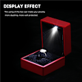 Miniatyrbillede 2 af 8: Moderigtigt LED-oplyst Ring Opbevaringsboks Smykker Display Etui Gave Rød