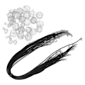 Miniatyrbild 6 av 8: Trendiga fjäderkulor i legering för dreadlocks, PU-läderrep, DIY-halsband, accessoarer, vitguld