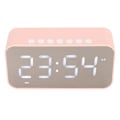Miniatyrbild 2 av 8: Trådlös Bluetooth-högtalare Stereo Ljud Brusreducerande Temperaturdisplay Röstmeddelande FM-radio Spegelväckarklocka Rosa