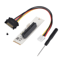 Pikkukuva 1 / 8: NGFF M.2 Key M - PCI-E Express 4X Riser Card -sovitin w LED-jännitteen ilmaisin SATA- power