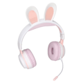 Miniatyrbilde 6 av 8: Rabbit Ear Bluetooth 5.0-hodetelefoner sammenleggbare trådløse headset for barn med LED-fargelys for PC-nettbrett Online læring Hvit Rosa